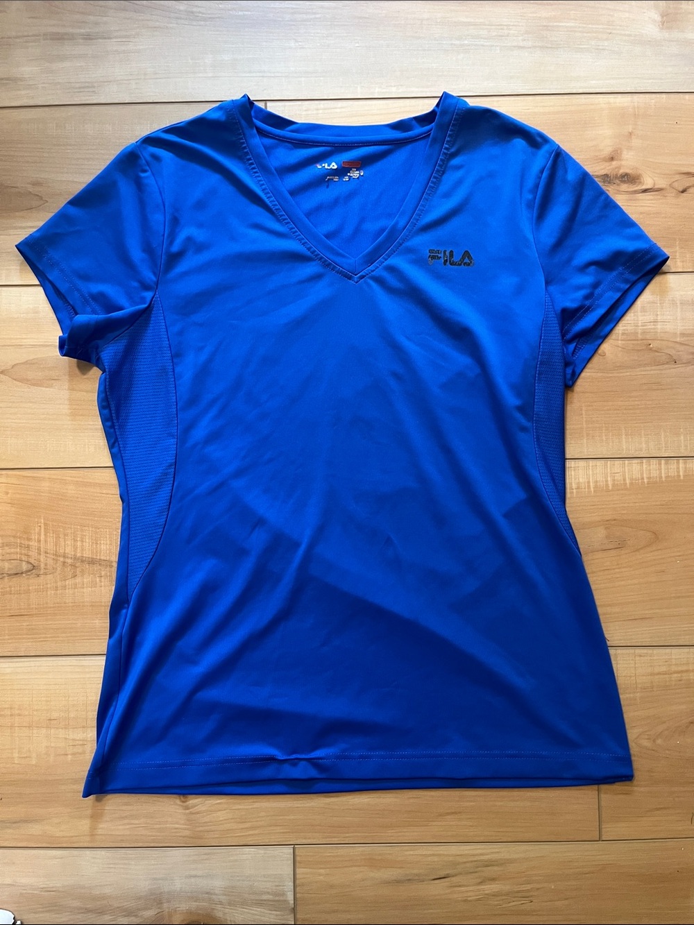Fila Women's V-Neck Athletic Tee in Blue
